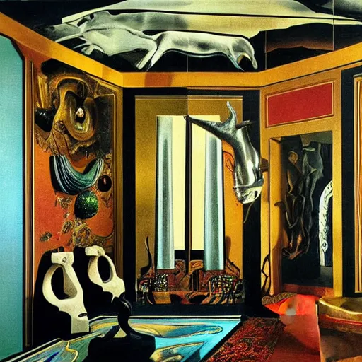 Image similar to interior design by salvador dali