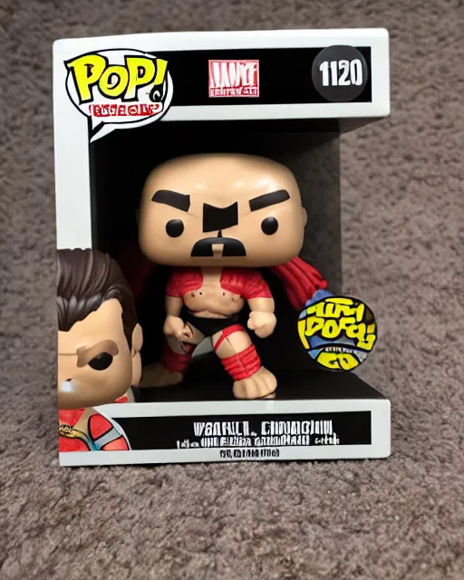 Image similar to Wrestler Funko Pop. Photographic, photography