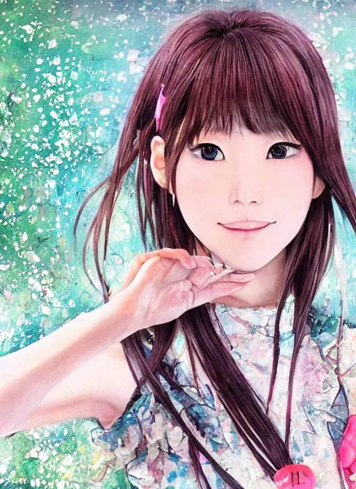 Image similar to Jpop idol Asuka Saito stares in amusement at you. soft detailed painting at 16K resolution and amazingly epic visuals. epically beautiful image. amazing effect, image looks gorgeously crisp as far as it's visual fidelity goes, absolutely outstanding. vivid clarity. ultra detail. iridescent. mind-breaking. mega-beautiful pencil shadowing. beautiful face. Ultra High Definition. soft shading. soft texture. intensely beautiful.