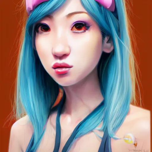 Prompt: realistic portrait of yasuho hiros, featured on artstation, matte painting