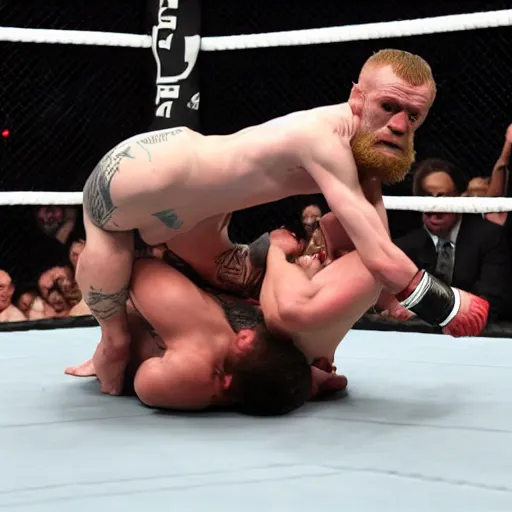 Image similar to gollum wrestling with conor mcgregor