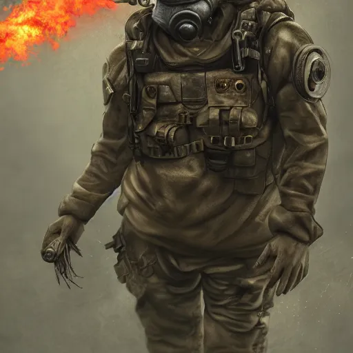 Image similar to military zombie with pig face in gasmask, details face, photo, bloody eyes, unreal engine, digital, artstation, detailed body, heavenly atmosphere, digital art, overdetailed art, trending on artstation, cgstudio, the most beautiful image ever created, dramatic, award winning artwork, beautiful scenery