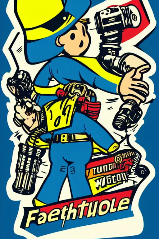 Image similar to fallout 7 6 retro futurist illustration art by butcher billy, sticker, colorful, illustration, highly detailed, simple, smooth and clean vector curves, no jagged lines, vector art, smooth andy warhol style