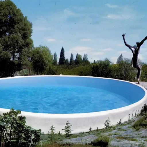 Image similar to surrealism swimming pool with nobody