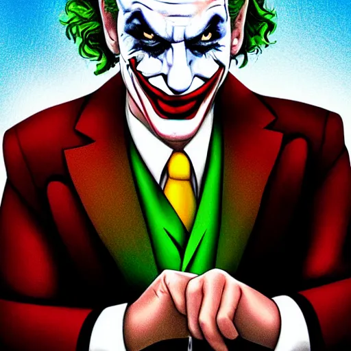 Image similar to portrait of Benjamin Netanyahu as the Joker by Jim Lee