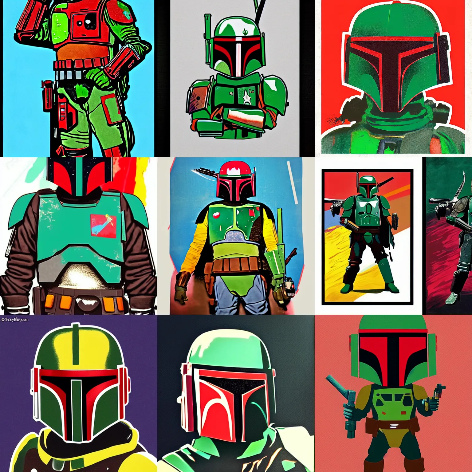 Prompt: boba fett as pop art