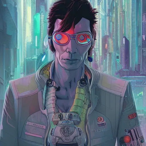 Image similar to h 0 c 0 k futurama cyberpunk portrait by gaston bussierre and charles vess and james jean and erik jones and rhads, inspired by ghost in the shell, beautiful fine face features, intricate high details, sharp, ultradetailed