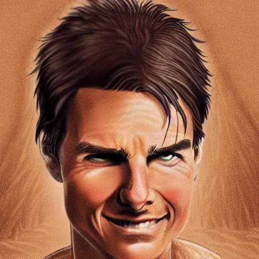 Image similar to Tom Cruise as a corn farmer, high resolution fantasy concept art, intricate details, soft lighting