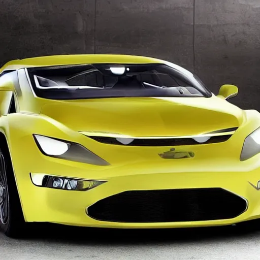 Prompt: a car inspired by a lemon