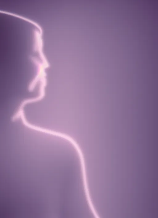 Image similar to a female silhouette, white glowing aura, diffraction grading, fog, film grain, cinematic lighting