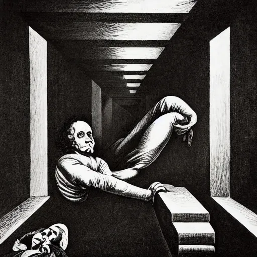 Image similar to lithography on paper secret lair conceptual figurative post - morden monumental dynamic portrait by goya and escher and hogarth, illusion surreal art, highly conceptual figurative art, intricate detailed illustration, controversial poster art, polish poster art, geometrical drawings, no blur