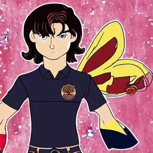 Image similar to sam winchester, dean winchester in the style of sailor moon