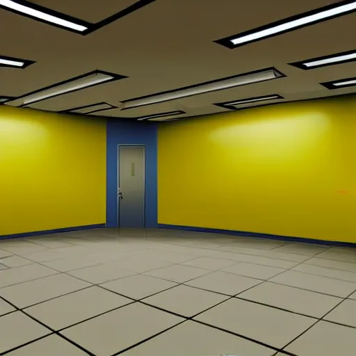 Prompt: xenomorph in endless empty office building with monoyellow walls, brown carpet, defective fluorescent lighting, artstation, ultra detailed, creepy, photorealistic, nostalgia