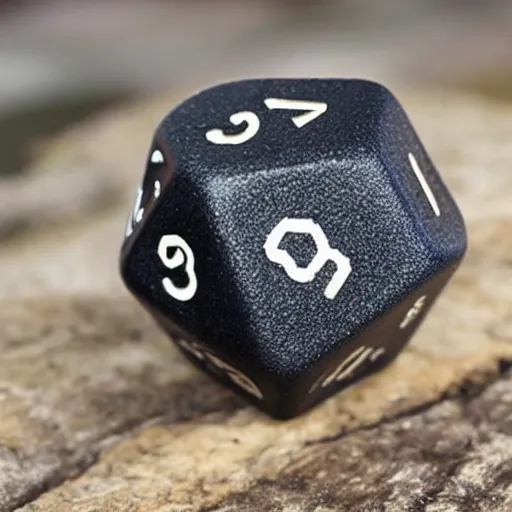 Image similar to D20 dice made out of charcoal sitting in fire