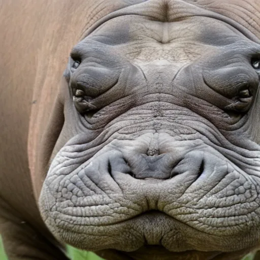 Image similar to a grumpy grumpy grumpy hippo