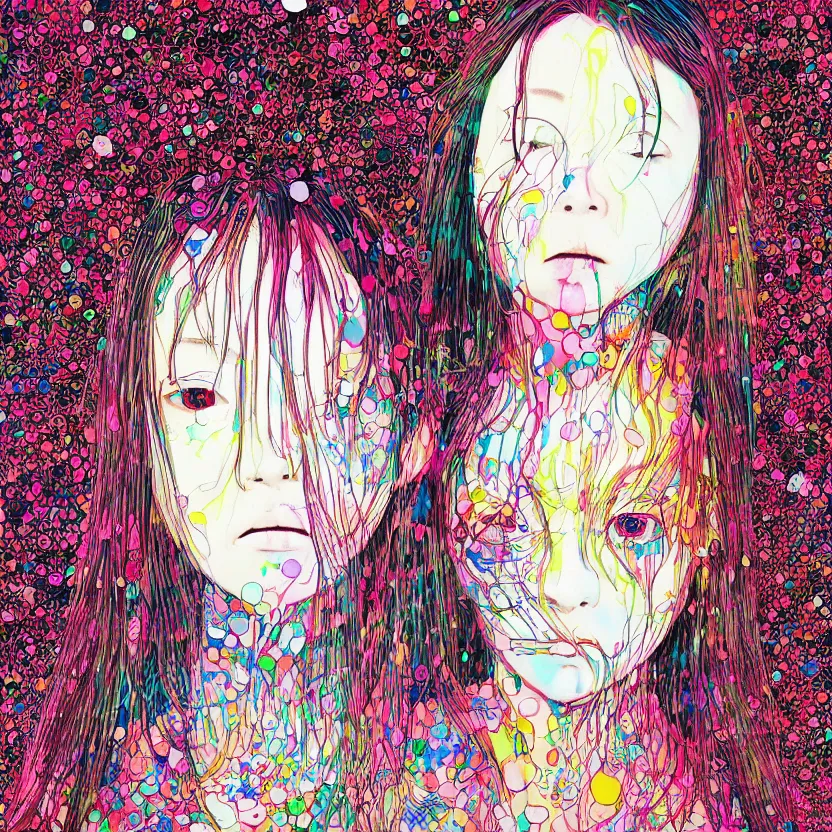 Prompt: a portrait of a girl by inio asano, beeple and james jean, hiroyuki takahashi color scheme