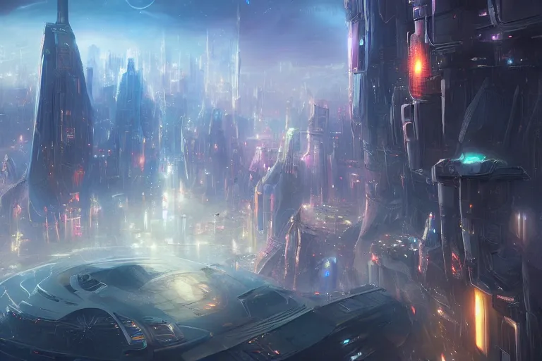 Image similar to a magical futuristic city by jessica rossier,