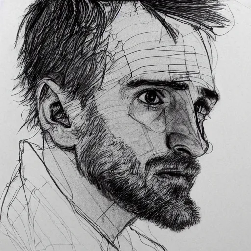 Image similar to a realistic yet scraggly portrait sketch of the side profile of a stern and sophisticated jesse pinkman, trending on artstation, intricate details, in the style of frank auerbach, in the style of sergio aragones, in the style of martin ansin, in the style of david aja, in the style of mattias adolfsson