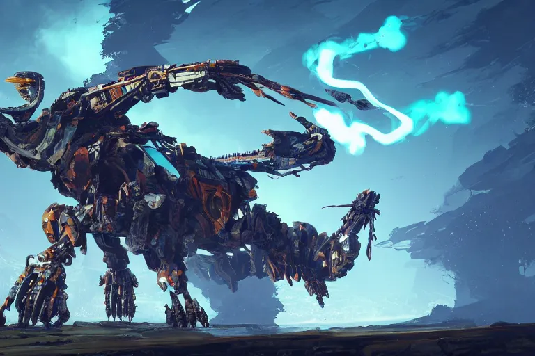 Image similar to glinthawk machine mecanical creature robot of horizon forbidden west horizon zero dawn bioluminiscence global illumination ray tracing hdr fanart arstation by ian pesty and alena aenami artworks in 4 k