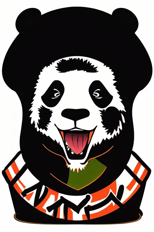 Image similar to Portrait of a panda as a wrestler, sticker, colorful, illustration, highly detailed, simple, smooth and clean vector curves, no jagged lines, vector art, smooth