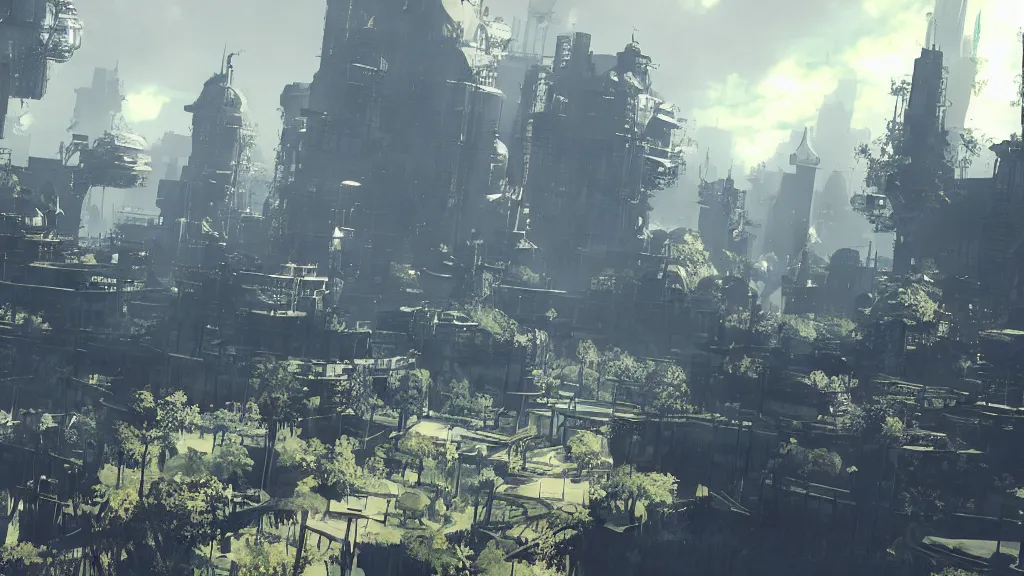 Image similar to Nier Automata landscape