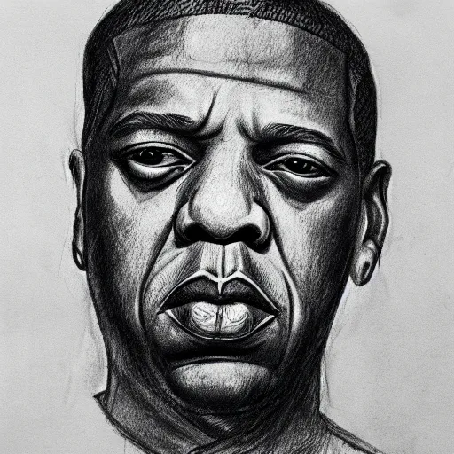 Image similar to jayz, dark ink sketch