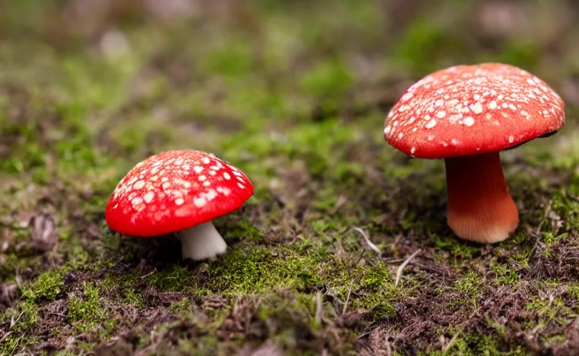 Image similar to a photography of a bloody mushroom, photorealistic, terriying, insects flying, 2 4 mm,