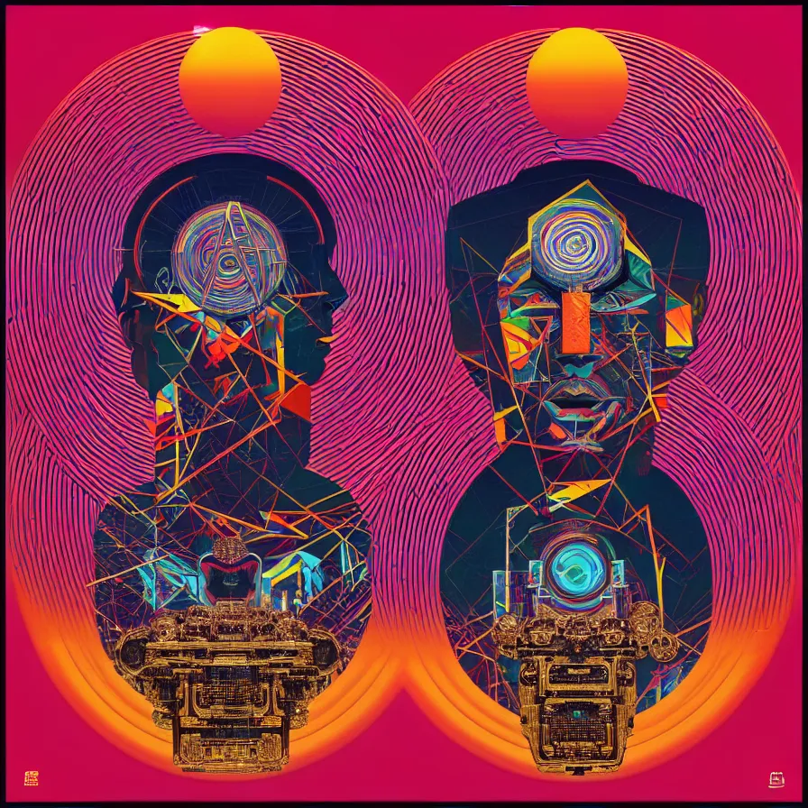 Image similar to album cover design design depicting the alter to the ai machine gods, by jonathan zawada, pi - slices, and tristan eaton, digital art