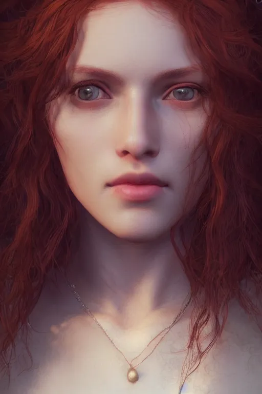 Image similar to beautiful portrait of a beautiful woman, Portrait, Rays of Shimmering Light, Natural Lighting, Artstation, by Pre-Raphaelite Brotherhood, Unreal Engine