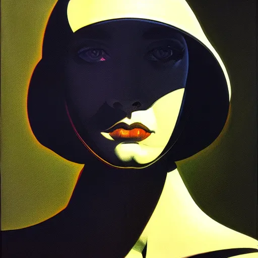 Image similar to medium portrait soft light, by syd mead and bernie wrightson, inspired by mars attacks, sharp high detail,