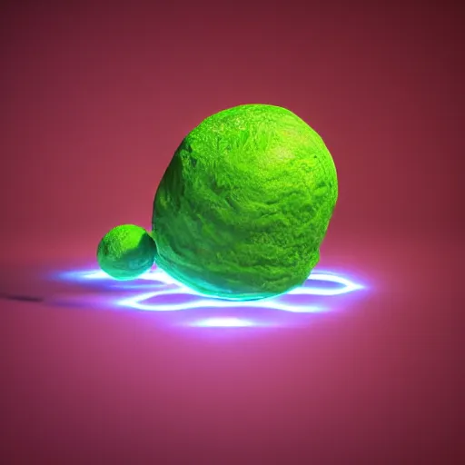 Prompt: complex floating abstract 3 d object in frontal view, ultra rendered extreme realism and detail, 8 k, highly detailed, realistic, pbr, oktane render, biomorphic, symmetrical, green slime,