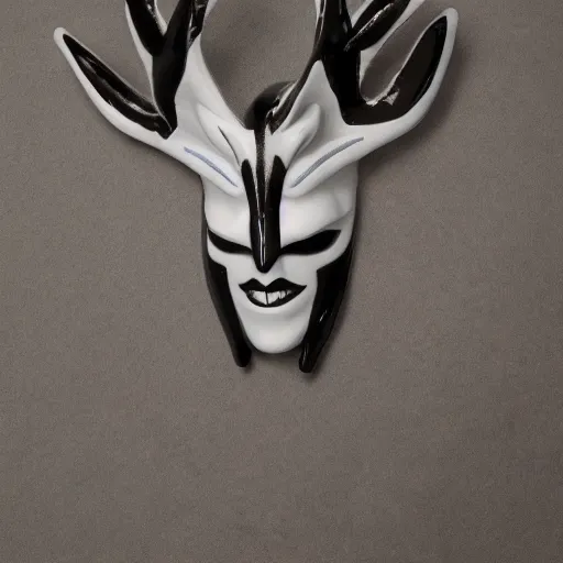 Image similar to azazel porcelain mask with black evil aura