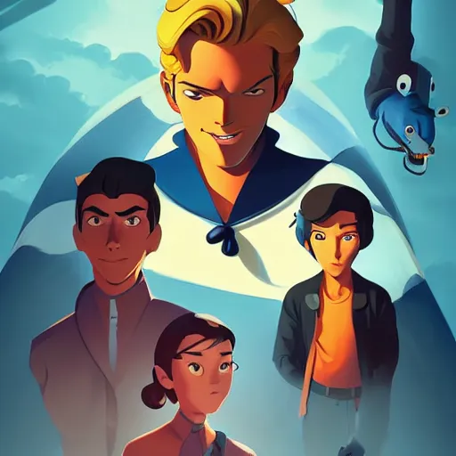 Image similar to face icon stylized minimalist the new adventures of johnny quest, loftis, cory behance hd by jesper ejsing, by rhads, makoto shinkai and lois van baarle, ilya kuvshinov, rossdraws global illumination