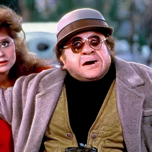 Image similar to A still of Danny Devito in Back to the Future (1985)