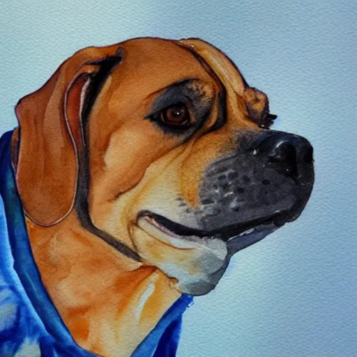 Prompt: a dog named charles barkley, watercolor