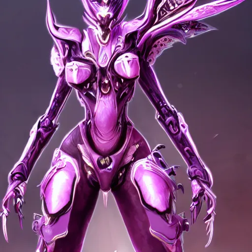 Image similar to highly detailed exquisite fanart, of a beautiful female warframe, but as a robot dragon with glowing purple eyes, shiny silver armor with fuchsia accents, engraved, elegant pose, close-up shot, epic cinematic shot, sharp claws for hands, professional digital art, high end digital art, singular, realistic, captura, DeviantArt, artstation, Furaffinity, 8k HD render