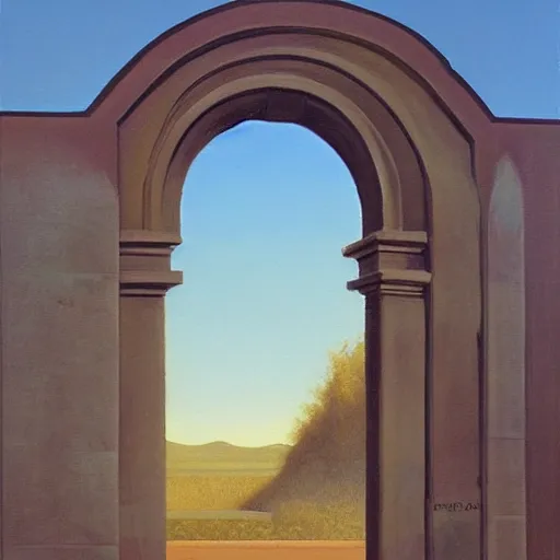 Image similar to a painting of an archway, by clarence holbrook carter