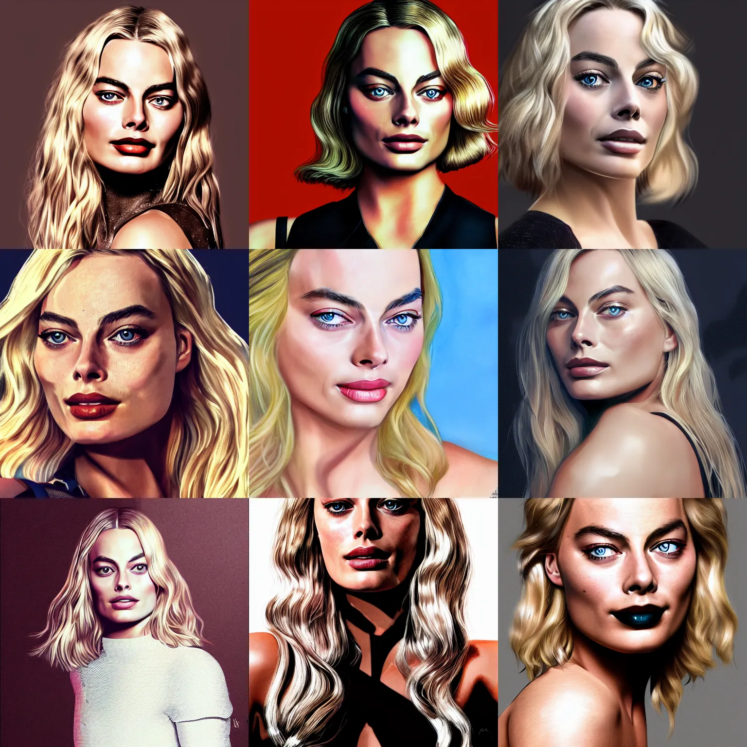 Prompt: portrait of Margot Robbie, pixiv, ultra realistic, 8K resolution, detailed,