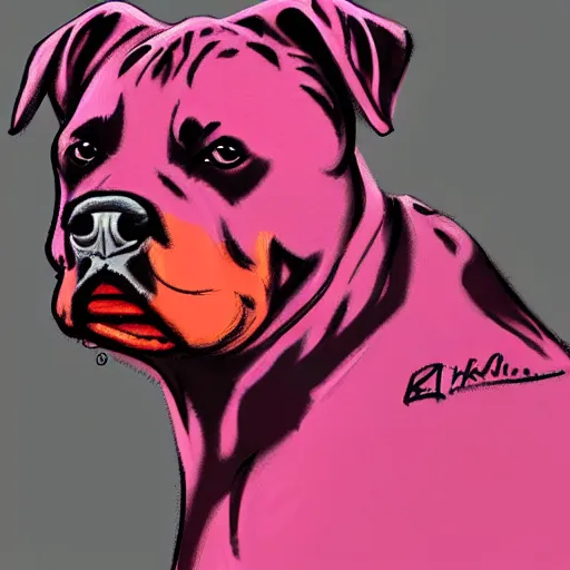 Image similar to pink rottweiler concept art