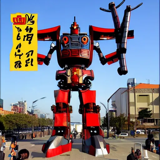 Image similar to a giant robot samurai. anime