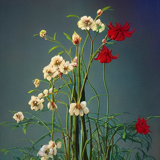 Prompt: a studio portrait of a plant! studio lighting. highly detailed. colourful. moody. by gerald brom and ansel adams and studio ghibli, lovely, sakura flowers