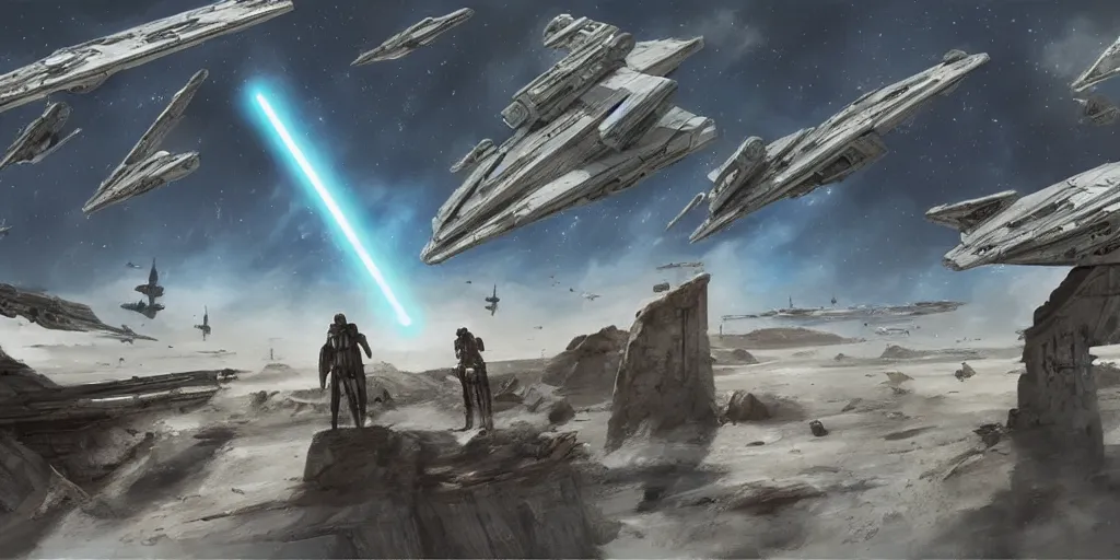 Image similar to star wars composition idea concept art