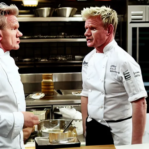 Prompt: Gordon Ramsay argues with Walter White