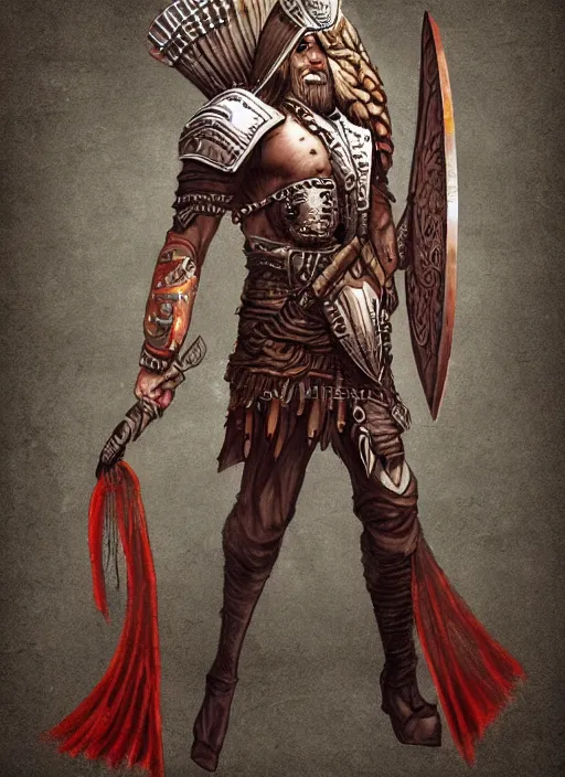 Image similar to warrior inspired by sketch Russian illustrator Roman Papsuev