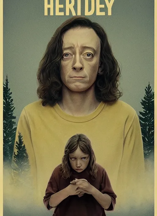 Prompt: a movie poster for hereditary ( 2 0 1 8 ), poster art by drew struzan, featured on reddit, retrofuturism, movie poster, reimagined by industrial light and magic, poster art