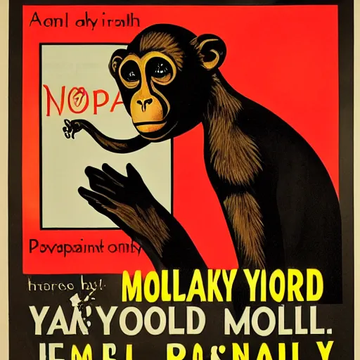 Image similar to year 1 9 2 8 health advice poster for monkeypox. gold accent