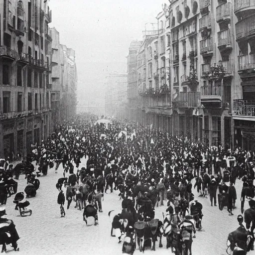 Prompt: barcelona in 1 9 1 2, la rambla