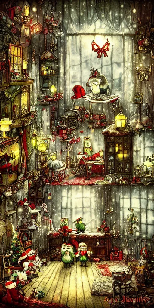 Image similar to an indoor christmas morning scene by alexander jansson