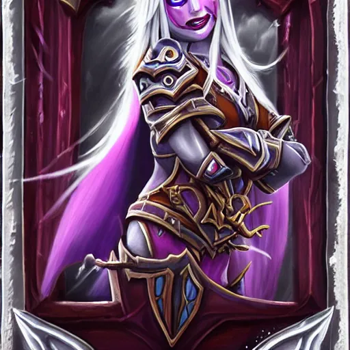 Image similar to Sylvanas, hearthstone art