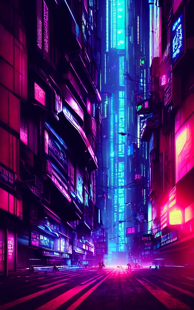 Image similar to a magnificent dark neon futuristic cyberpunk city bustling street at night cyberart photography by liam wong rendered in octane, 3 d render, trending on cgsociety, blender 3 d